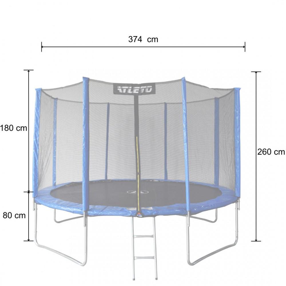 Батут дитячий Atleto 374 см із зовнішньою захисною сіткою та драбинкою (29-76-42400458) - фото 2