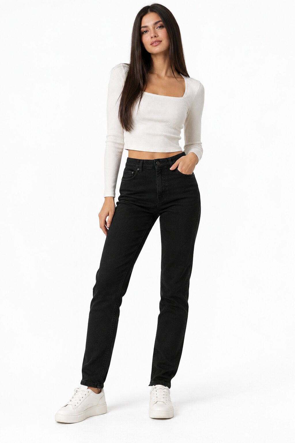Джинсы женские Bershka р. 38 Черный (5004534800) Джинсы женские Bershka р. 38 Черный (5004534800)