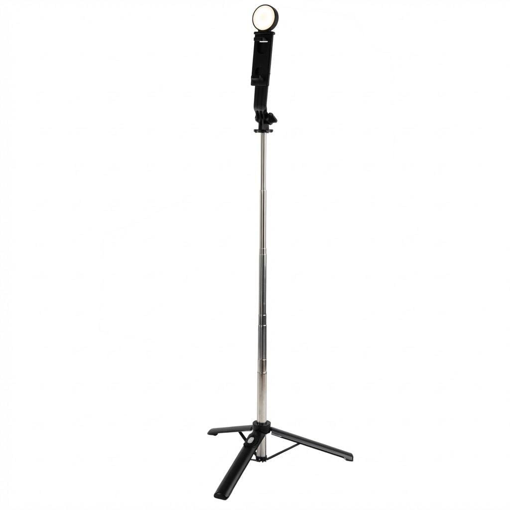 Селфи-монопод с треногой PLOKAMA LIVE-K7 LED 1,1 м с LED-подсветкой Черный (32142241)