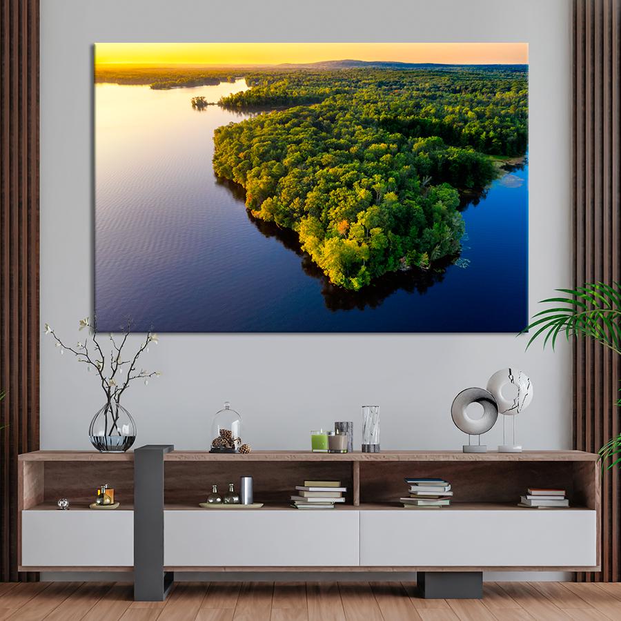 Картина природа Деревья на берегу озера 80x54 см (A1088-1)