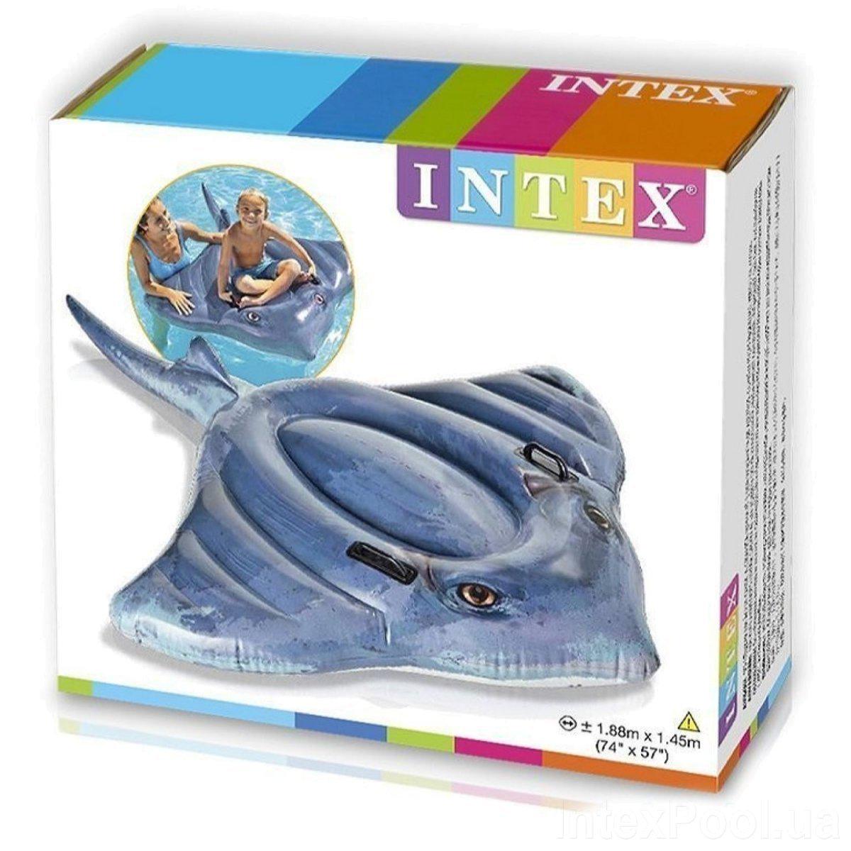 Плотик детский Intex Скат 188х145 см от 3-х лет (57550) - фото 7