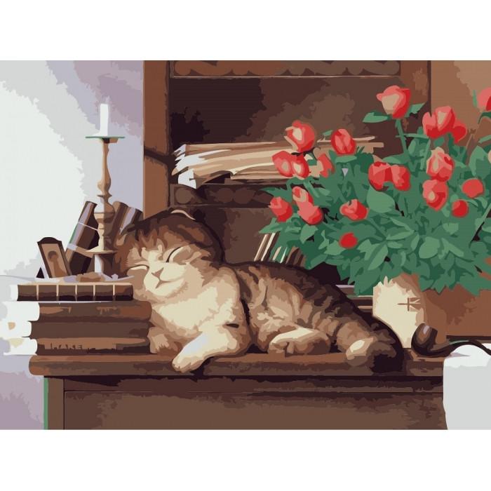 Картина по номерам Ідейка Животные Домашний любимец 30х40 см (KHO2441)