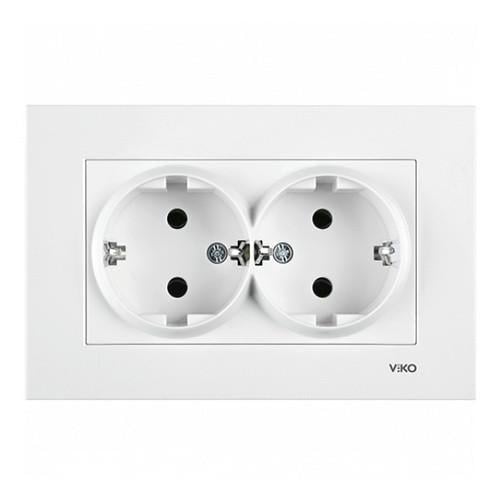 Розетка Viko Karre двойная с заземлением Белый (21066-е)