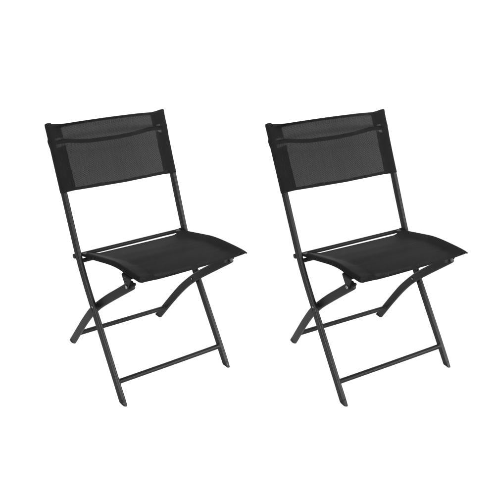 Комплект раскладных стульев Bonro B-5055 с текстильным сиденьем 2 шт. Черный (132-76-42400558)