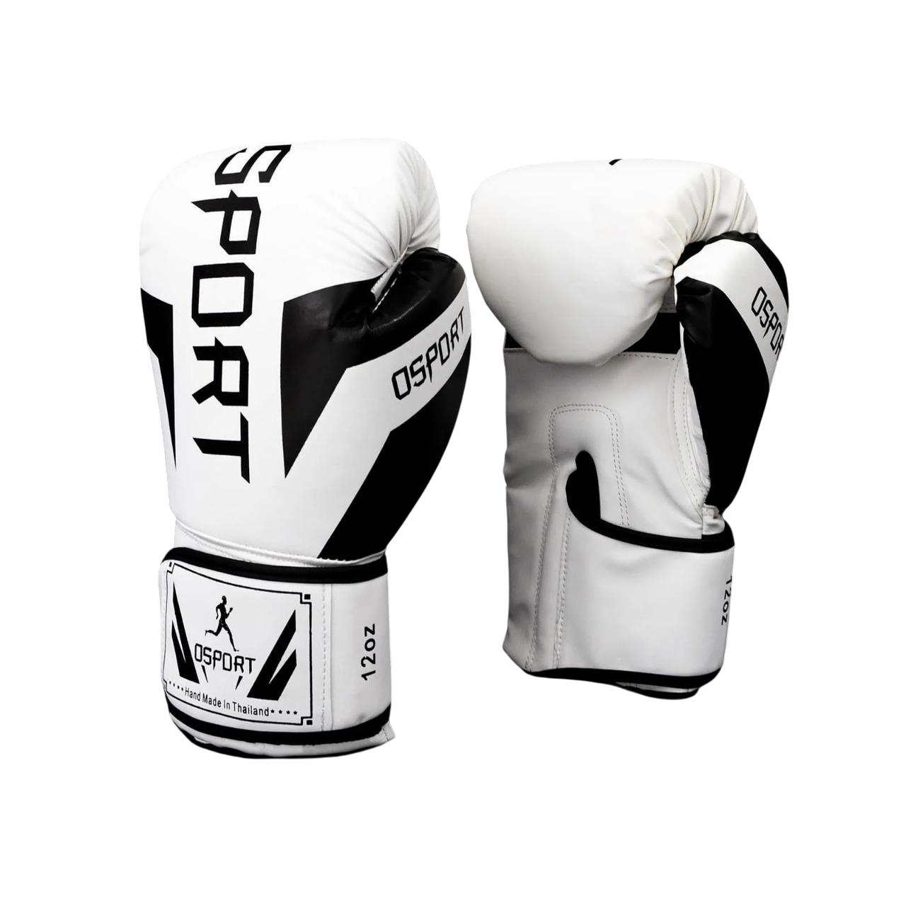 Перчатки боксерские для бокса OSPORT 12 унций кожа PU Бело-черный (BO-5698)