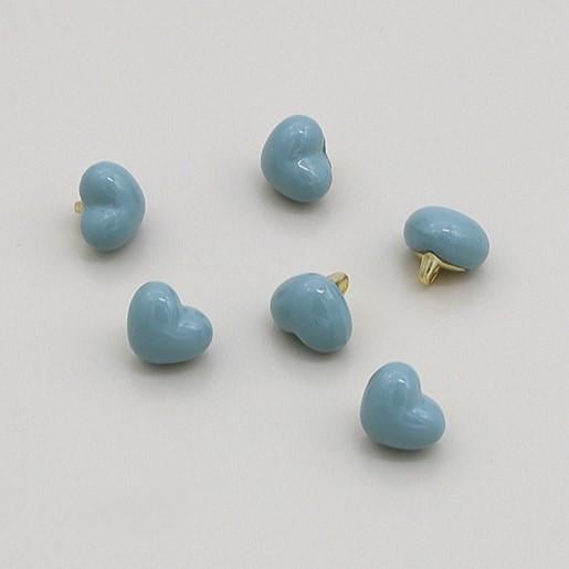 Пуговица Heart full LuxFabric на ножке металл 10х8 мм 1 шт. Голубой (ПВ1008с32)