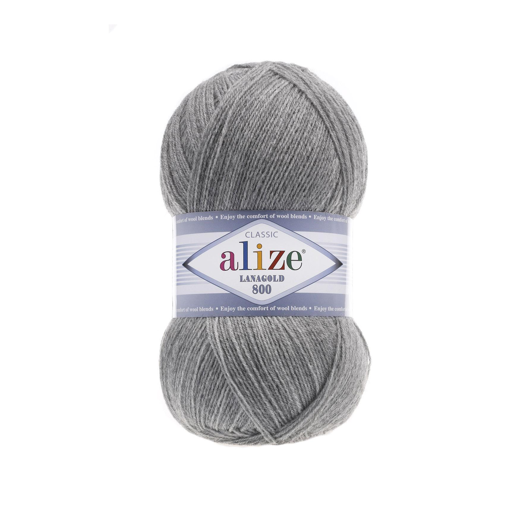 Пряжа Alize Lanagold 800 21 Светло-серый (5886)