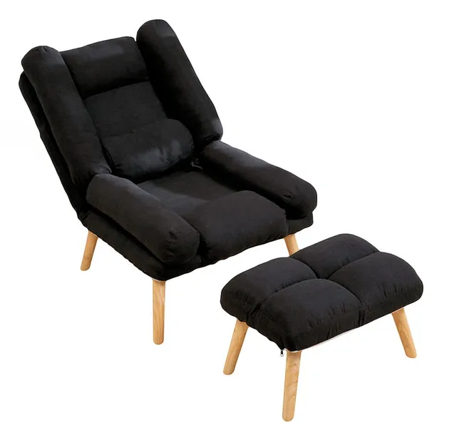 Кресло раскладное для отдыха Uszak Dior с подставкой для ног Черный - фото 4