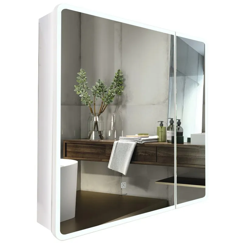 Дзеркальна шафка MIXXUS Premium Olivary CM01 з LED Touch/димером/регулятором яскравості 70x70x13 см (MI8295)