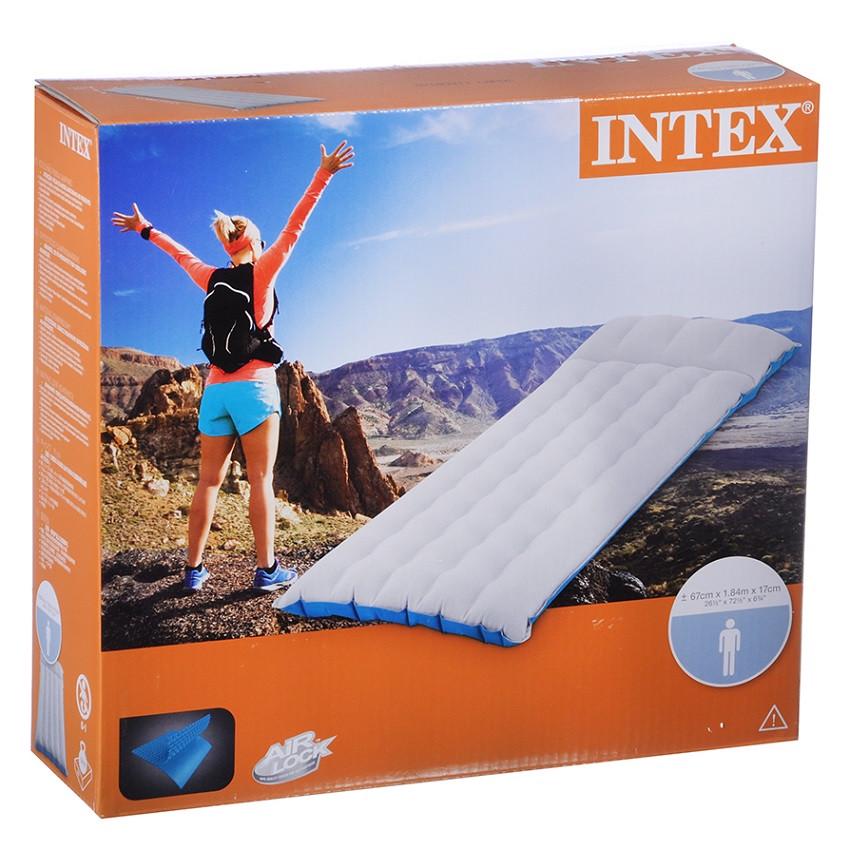 Надувной матрас Intex одноместный до 136 кг 184х67х17 см (28443605) - фото 5