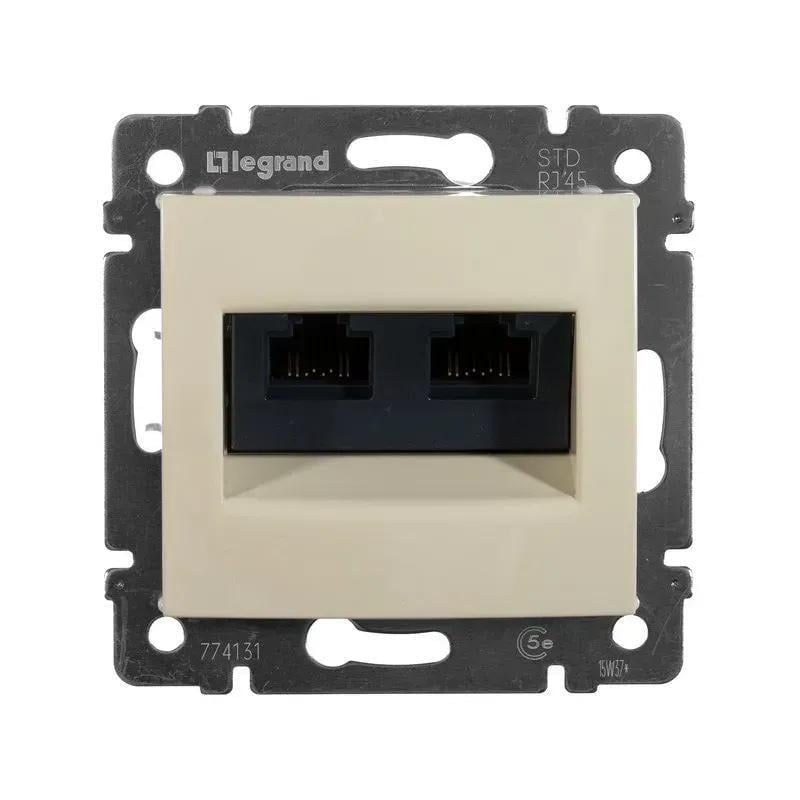 Розетка компьютерная двойная Legrand Valena cat.5 Слоновая кость (774131)