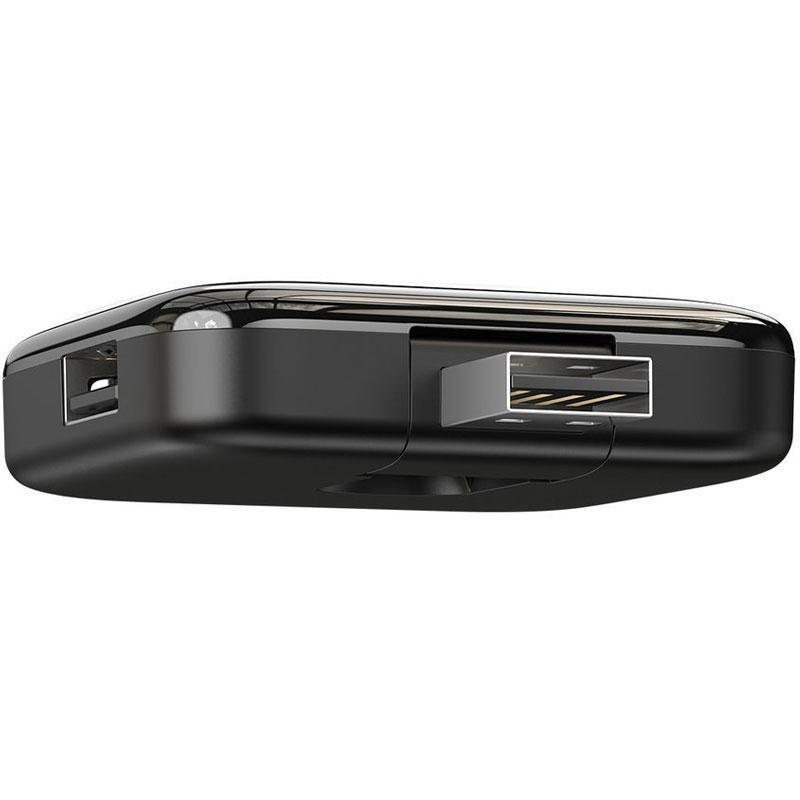 Адаптер мультипортовий USB Хаб Baseus Fully Folded Portable USB-A to 4 USB2.0 CAHUB-CW01 Black - фото 4