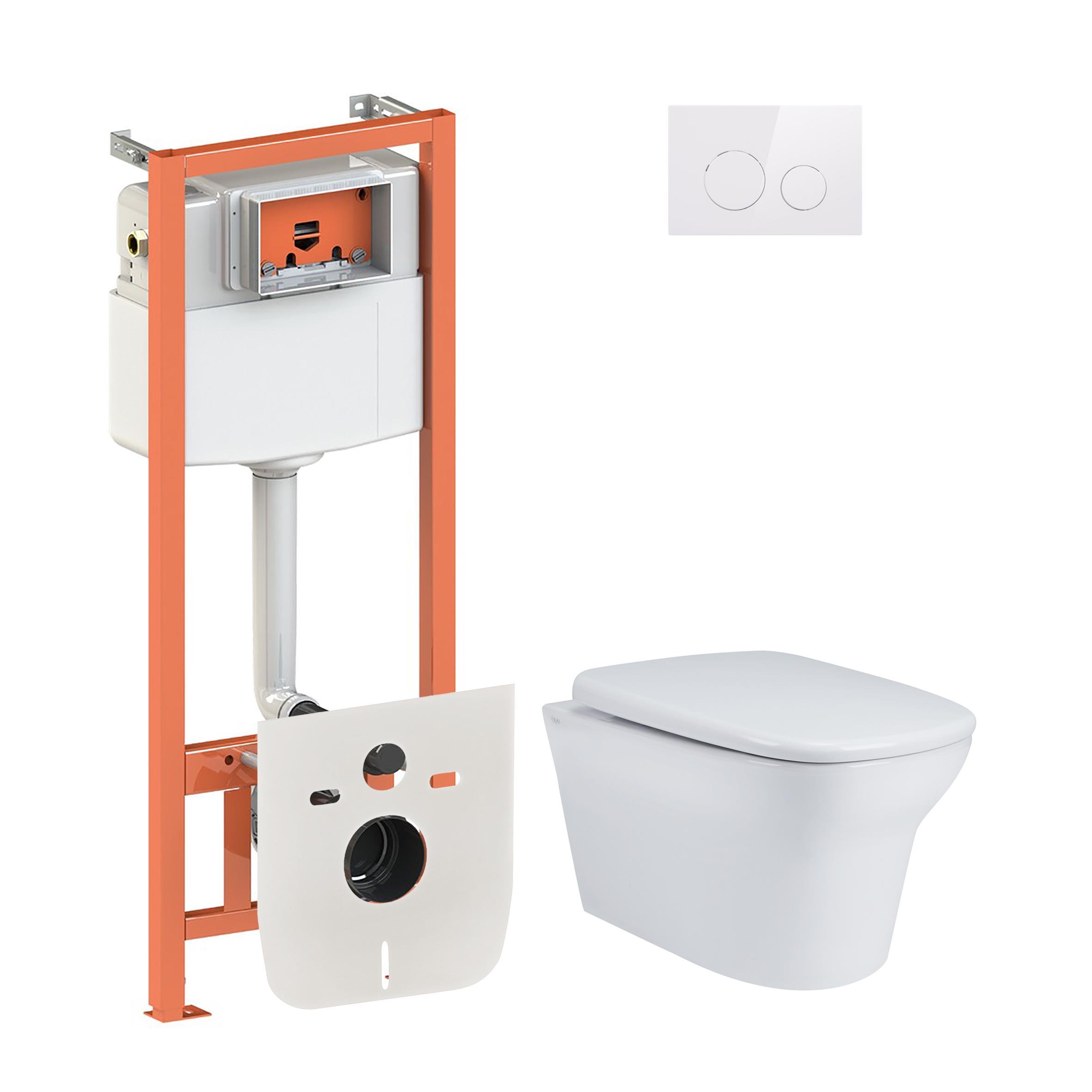 Комплект інсталяції Q-tap Nest/Gemini QT25332614EW0133M425M11110W з унітазом кнопка Білий (124728)