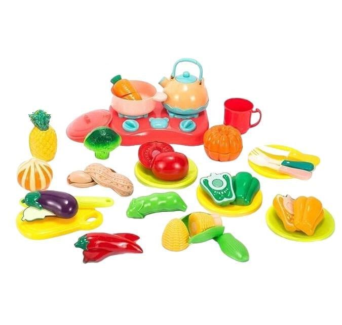 Набор продуктов игровой Cutting pun set продукты на липучках/посуда/конфорки/в корзине Multicolor (153017)