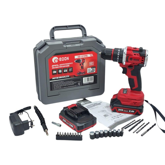Шуруповерт аккумуляторный Edon ED-21PBL бесщеточный (30079751)