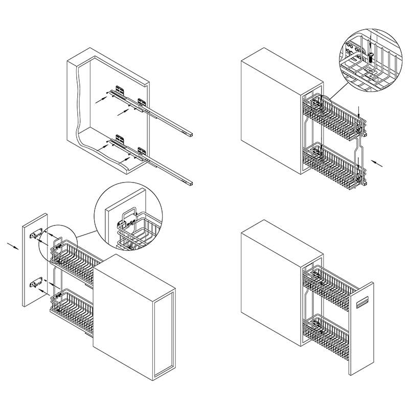 Карго Muller Star боковое правое 2 полки с доводчиком 200 мм - фото 5
