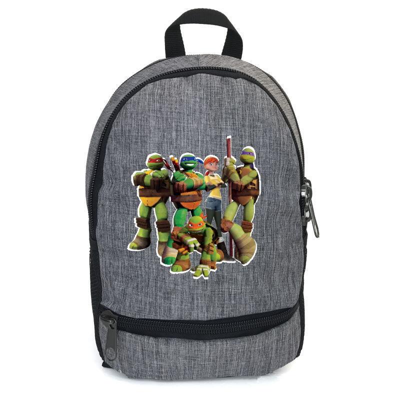 Школьный рюкзак Cappuccino Toys ninja turtle-01 с принтом Черепашки ниндзя 12,5 л Серый (1381809900)