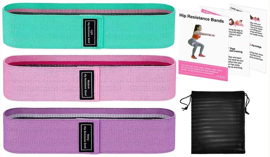 Набор тканевых фитнес резинок Hip Resistance Band с нагрузкой 8/22/32 кг - фото 8