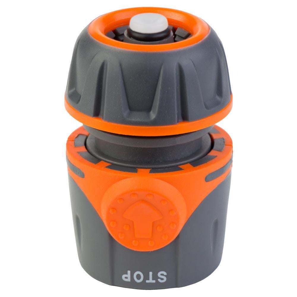 Коннектор быстросъемный Flora ABS/TPR 1/2" для шланга 1/2" с аквастопом (5015494)