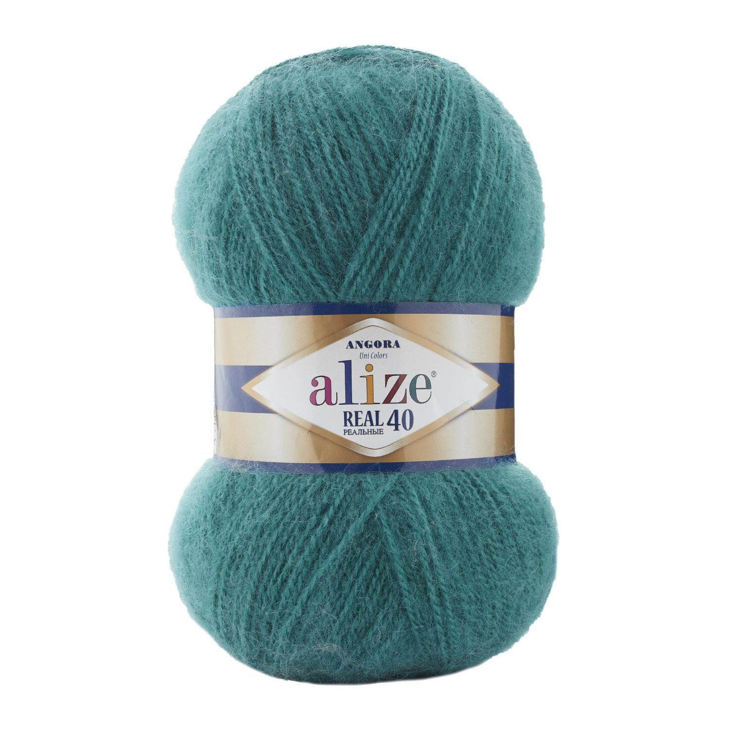 Пряжа Alize Angora Real 40 507 античная Зелень (6378)