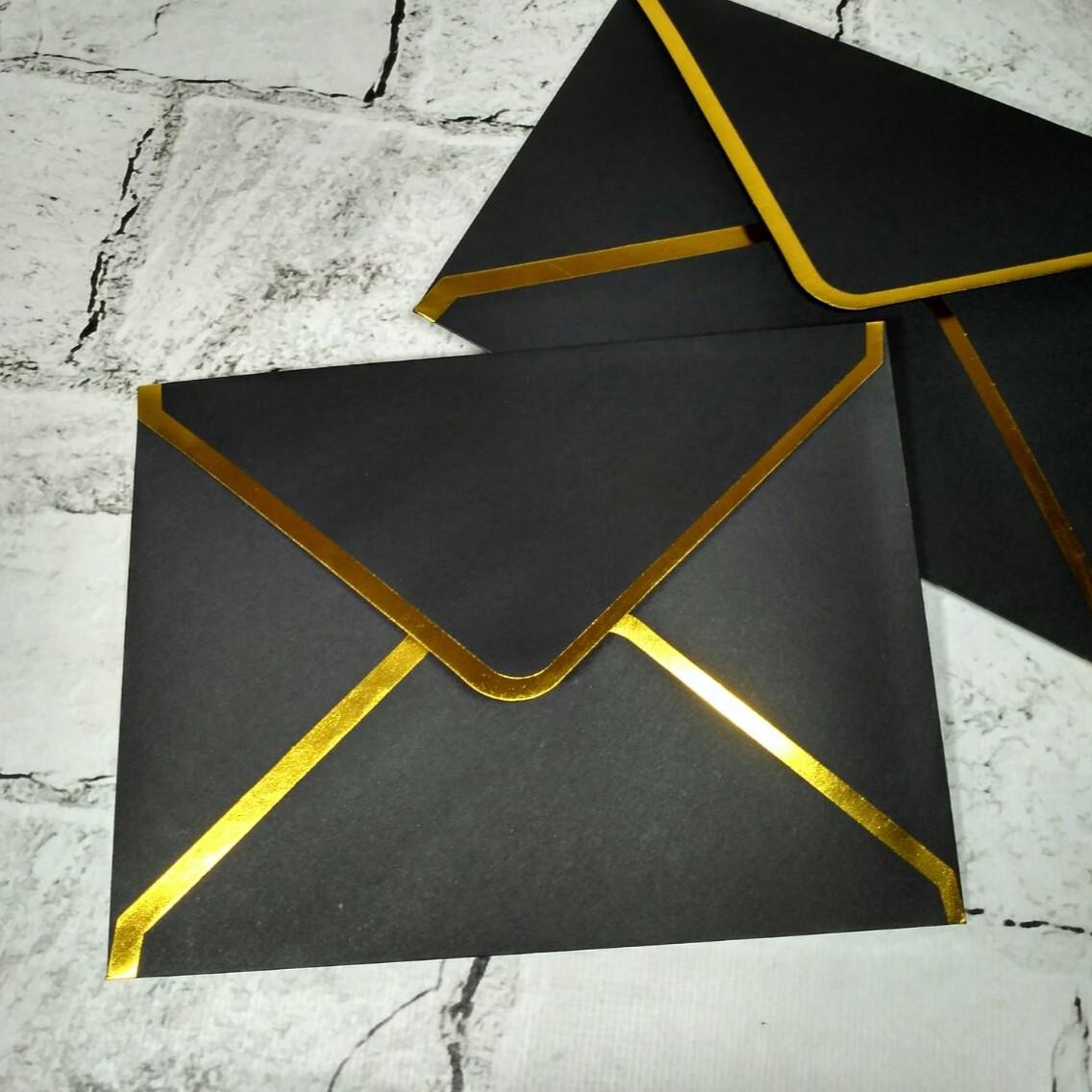 Конверт бумажный Gold 13,5х18,4 см Черный (25-569)