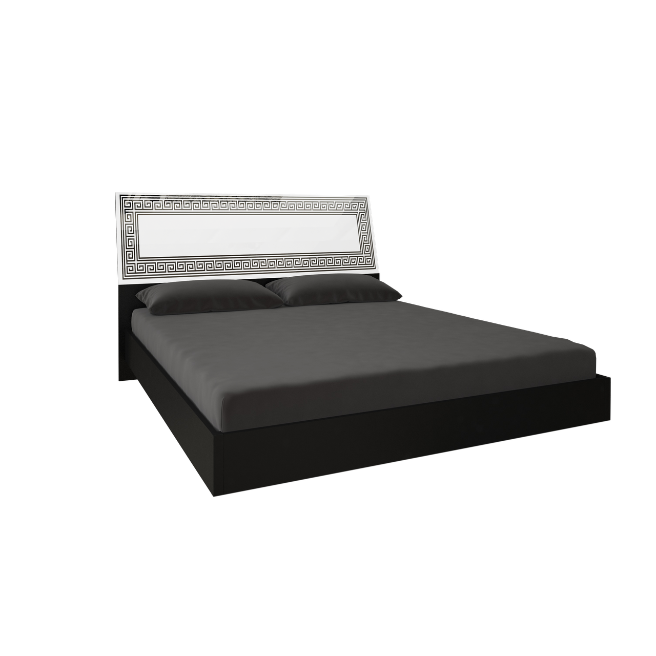 Кровать с подъемным механизмом Миро-Марк Viola 180х200 см Глянцеый белый/Черный матовый (VL-48-WB)