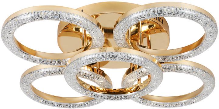 Люстра стельова світлодіодна Sirius G 2723/4+1BG GD 130W із 5 акриловими плафонами 3000-6500К IP20 65W Золотий (00000139172)