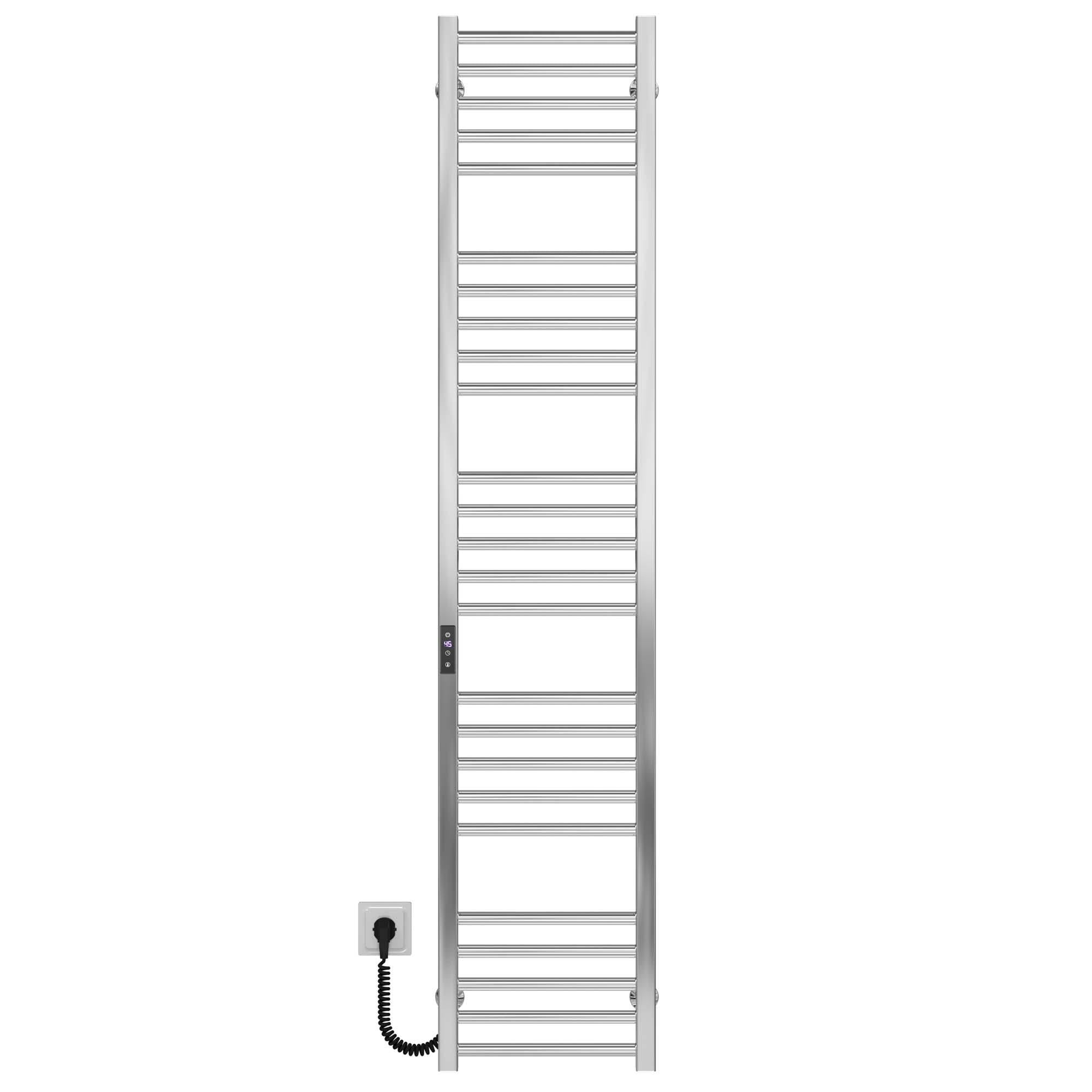 Полотенцесушитель электрический Deffi Lima П25 JD04 левое подключение нержавеющая сталь 400х1600 мм Хром (A.LI.160.40.25.E.C.L.2)