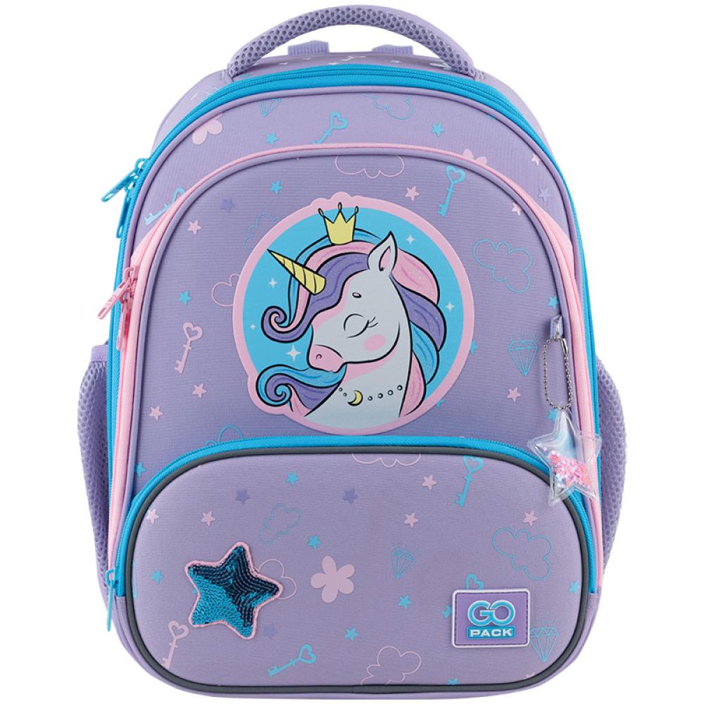 Рюкзак школьный GoPack Education Fairytale Unicorn 38x28x15 см 12,5л Фиолетовый (GO25-597M-3)
