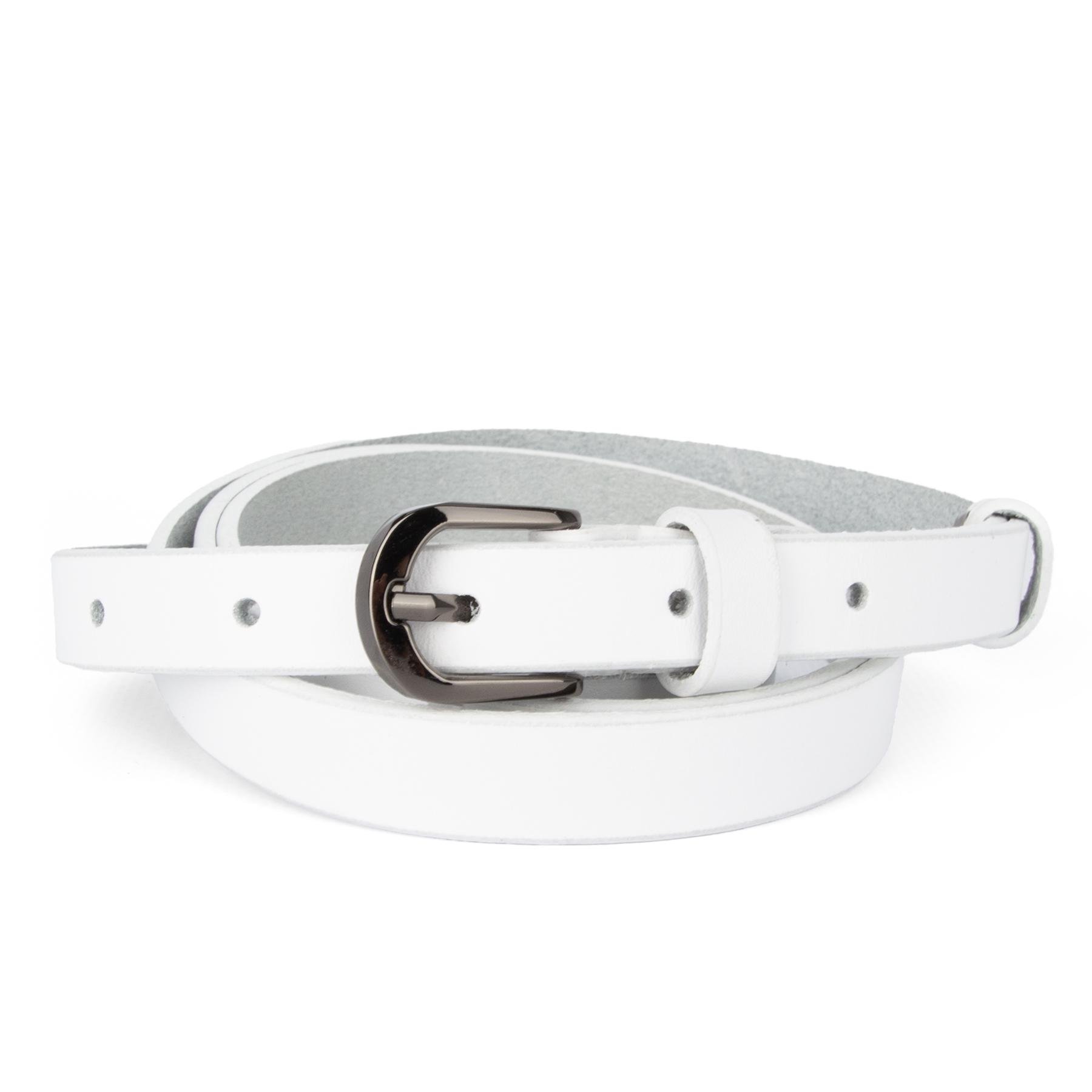 Ремінь шкіряний жіночий SF-1505 вузький 135 см Білий (1846949684)