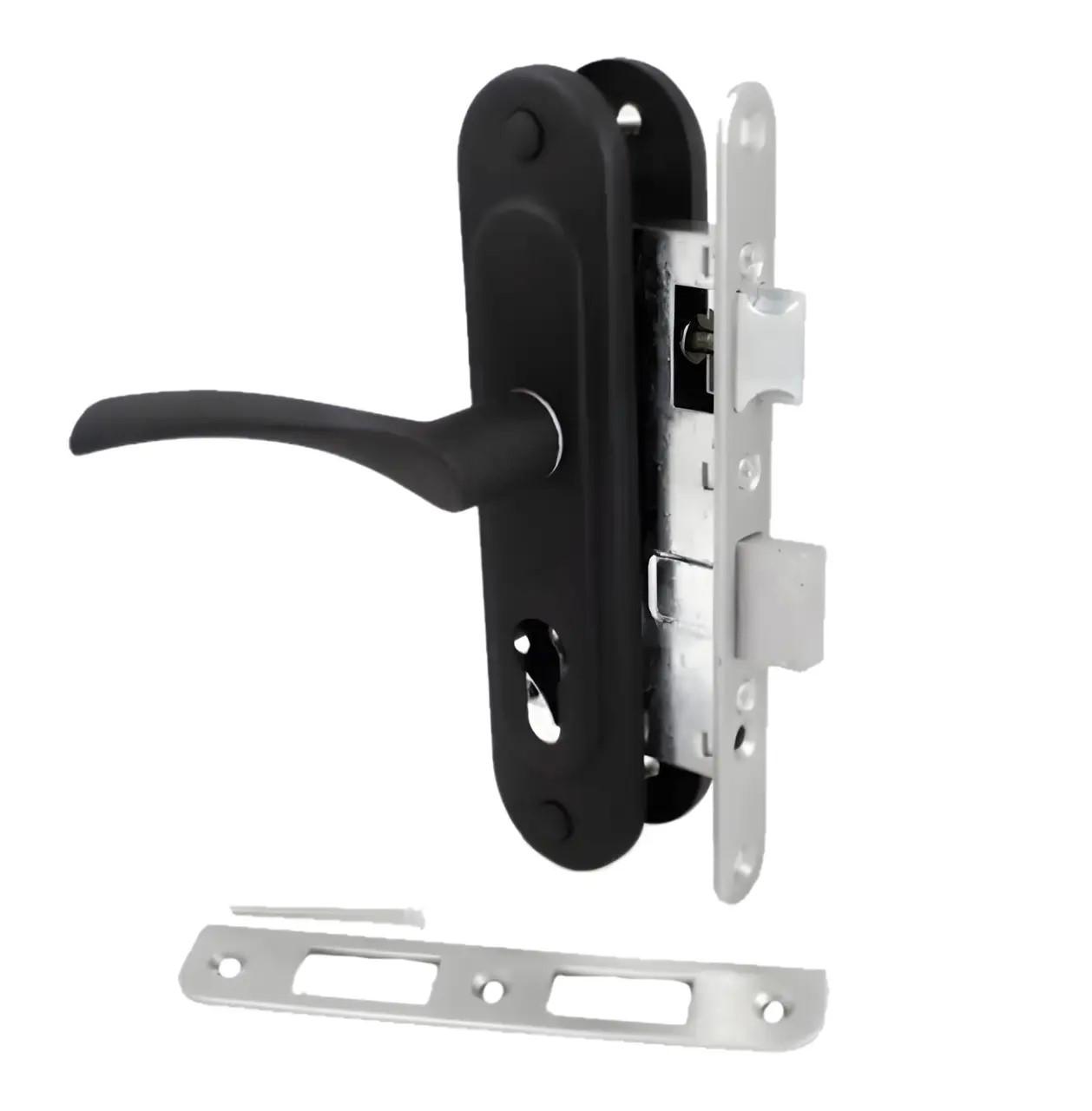 Замок врізний Аріко ЗВ4-У корпус з чорною ручкою без циліндра (25112366) - фото 1 Замок врізний Аріко ЗВ4-У корпус з чорною ручкою без циліндра (25112366) - фото 1