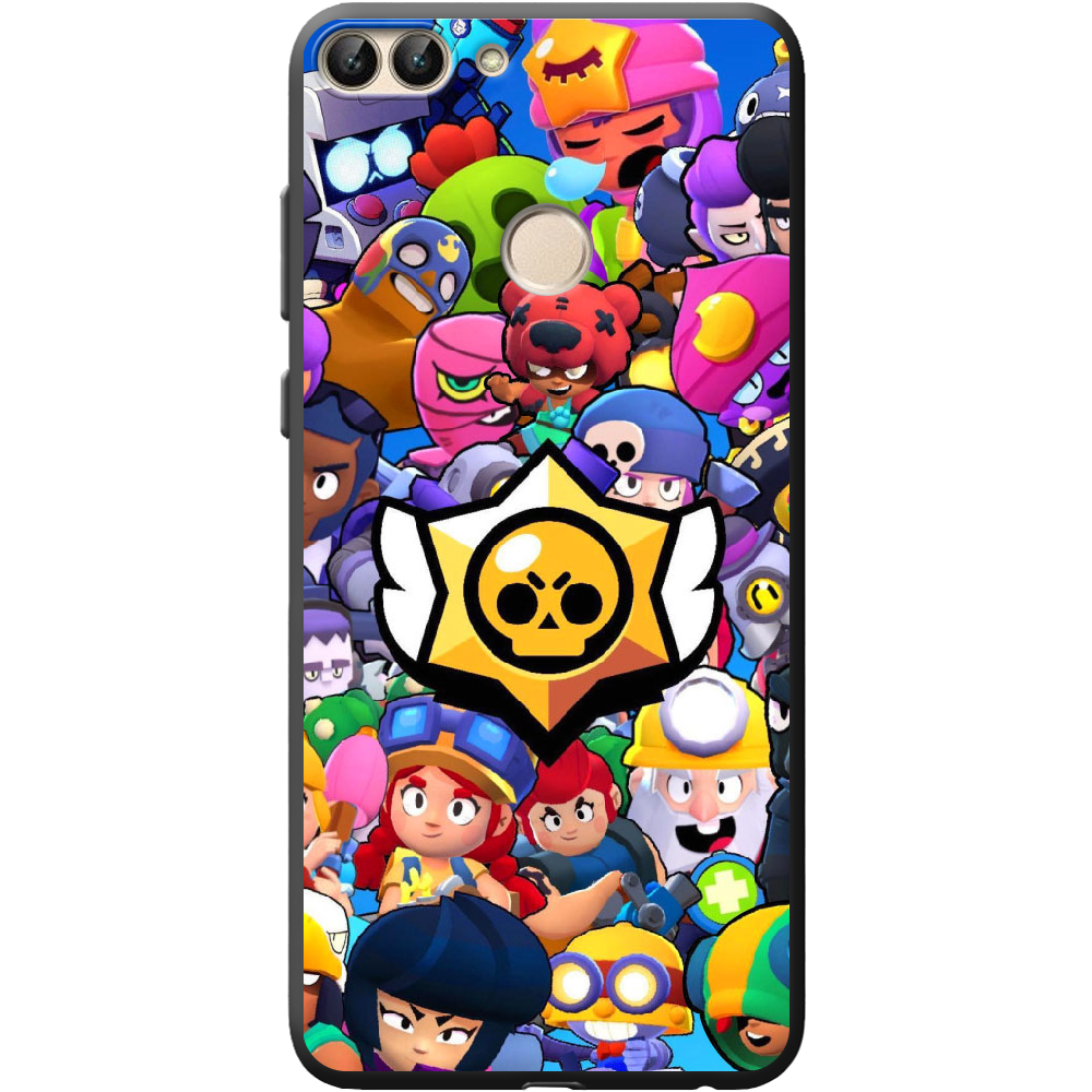 Чехол Boxface Huawei P Smart Brawl Stars Чорний силікон (32669-up2389-41523) - фото 1