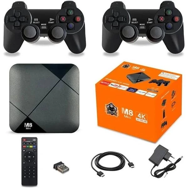 Игровая приставка на Android M8mini с двумя геймпадами 2/16 ГБ карта памяти 64 ГБ (MLD_V382)