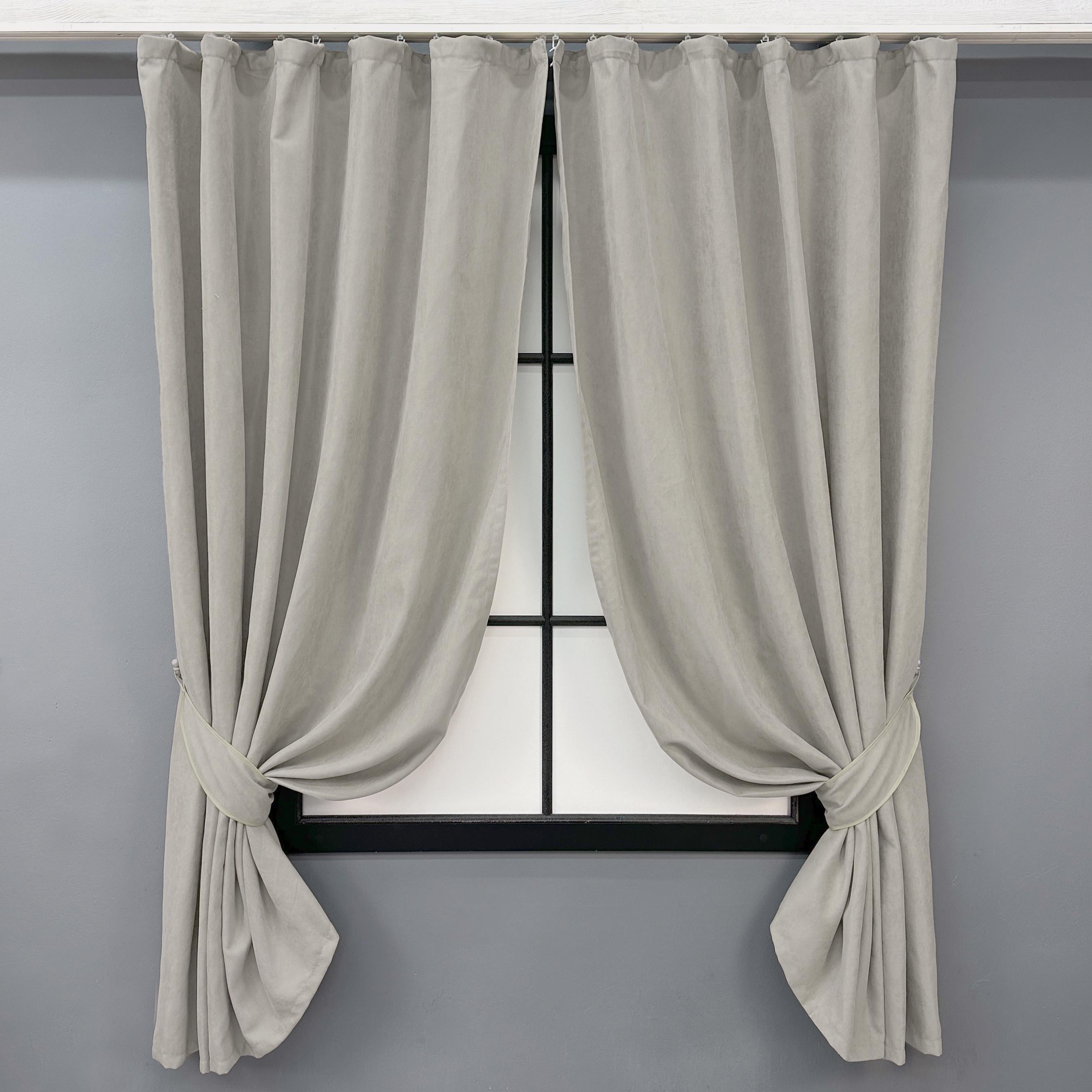 Комплект коротких штор VR-Textil микровелюр Petek YL №1803ш 130х170 см 2 шт. Светло-серый (35-0385)
