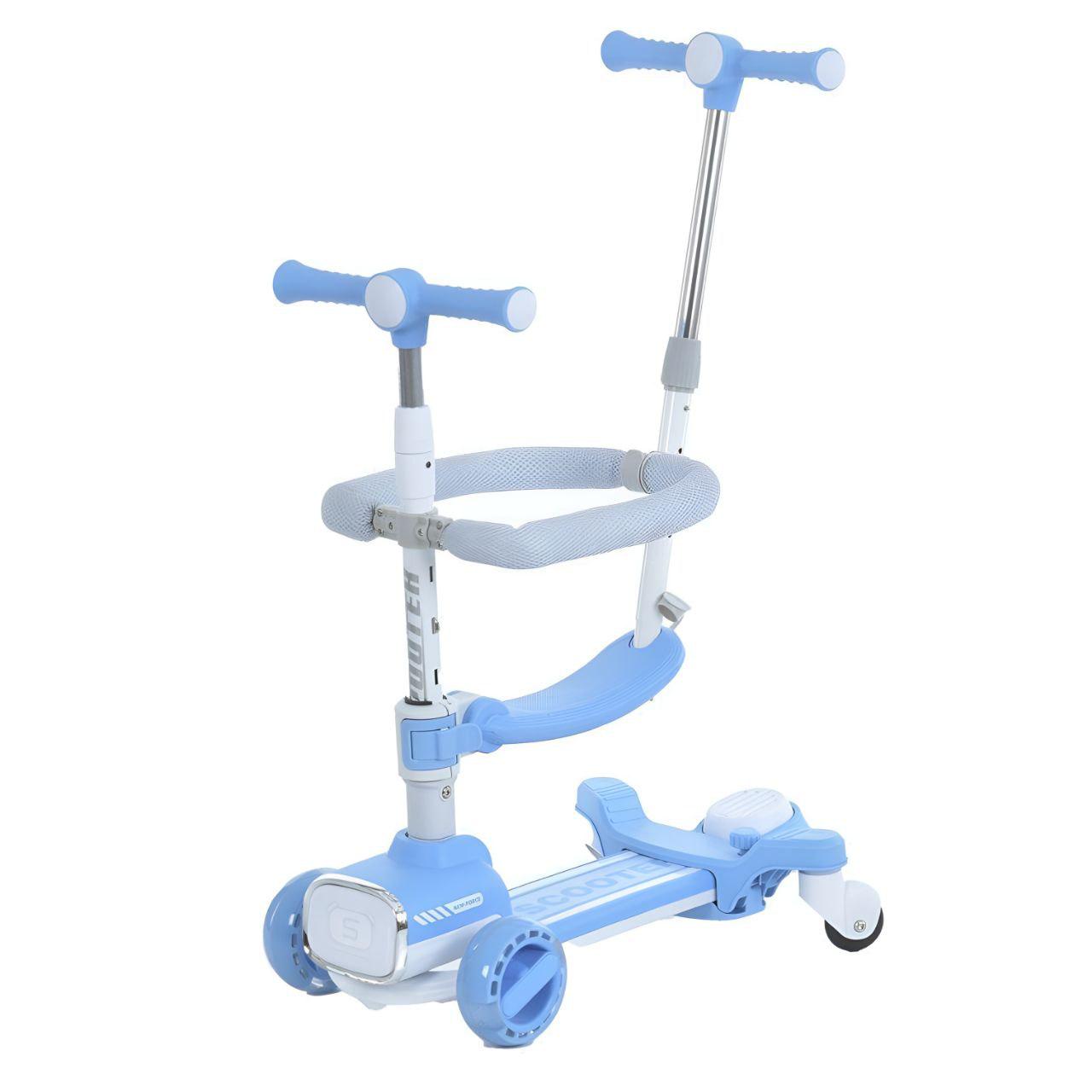 Самокат JR3-148 музыка/световые эффекты/4 положения от 67 до 83 см Голубой (25999340)