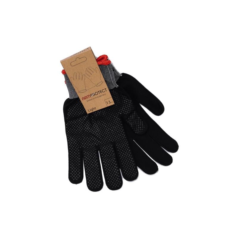 Рукавички робочі Metalvis Armprotect Light 13 клас в'язання XL 10 нейлон із ПВХ покриттям Чорний (INSPRRRU00AL0SCU0P)