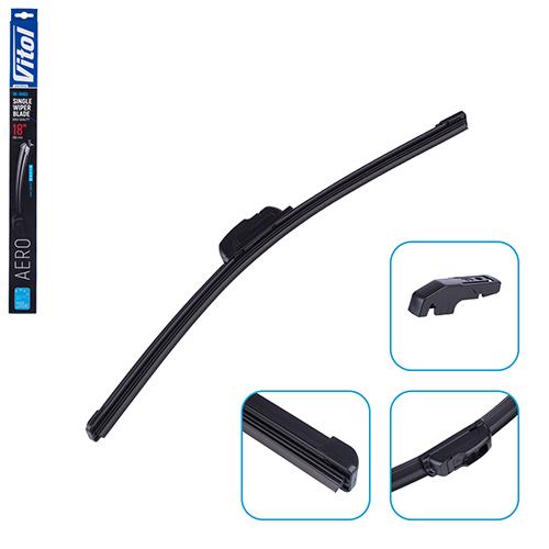 Щітка склоочищувача Vitol Aero безкаркасна 18" 450 мм (00000054408) - фото 2 Щітка склоочищувача Vitol Aero безкаркасна 18" 450 мм (00000054408) - фото 2