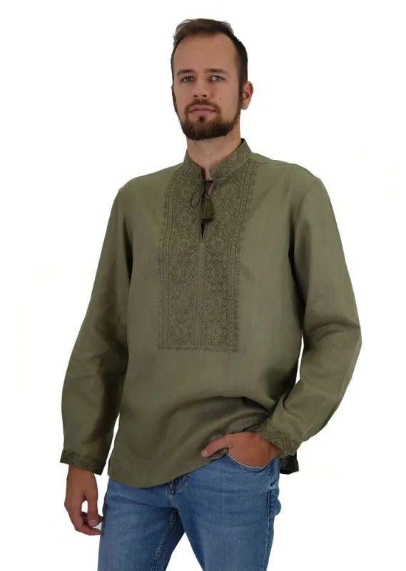 Вышиванка мужская р. 50 Зеленый (488)