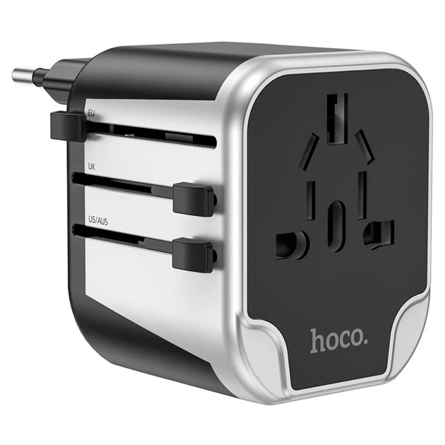 Переходник сетевой Hoco AC5 Level Dual Port Universal Conversion Charger Black
