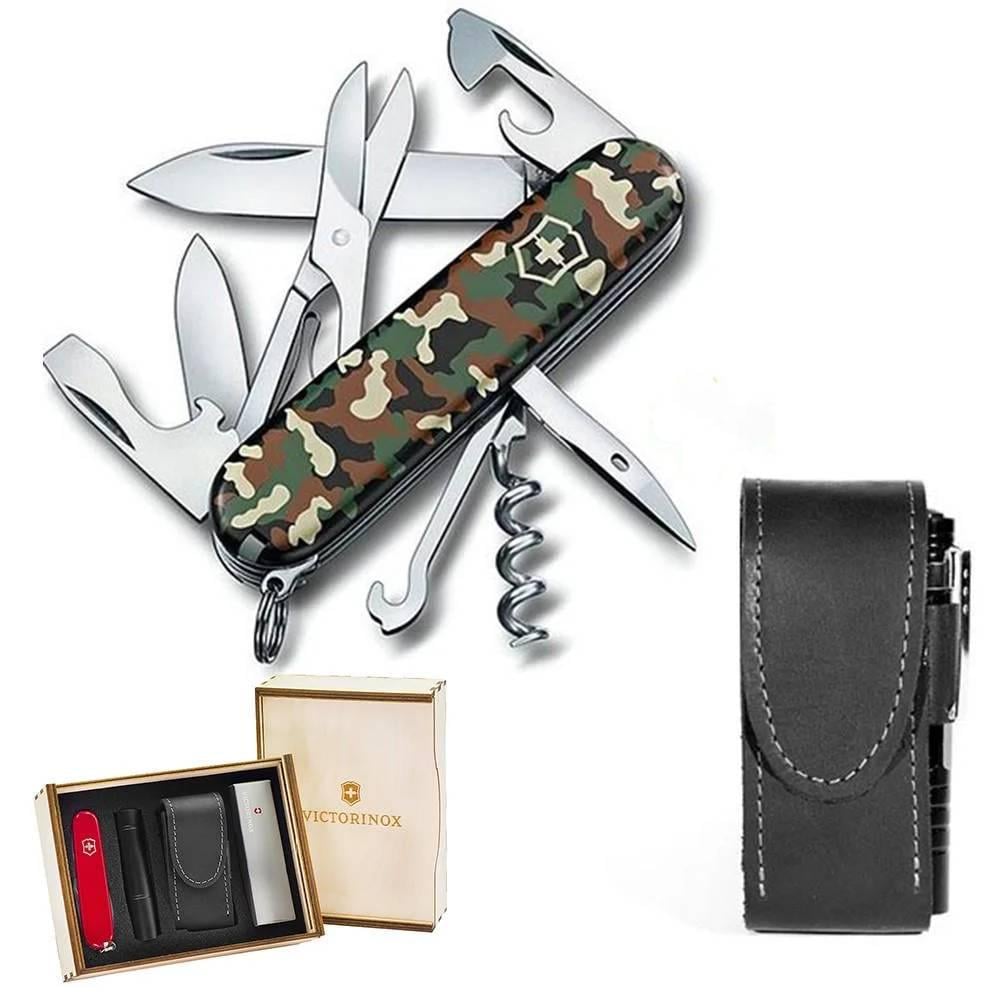 Комплект нож швейцарский Victorinox Climber 1.3703.94/чехол с фонариком