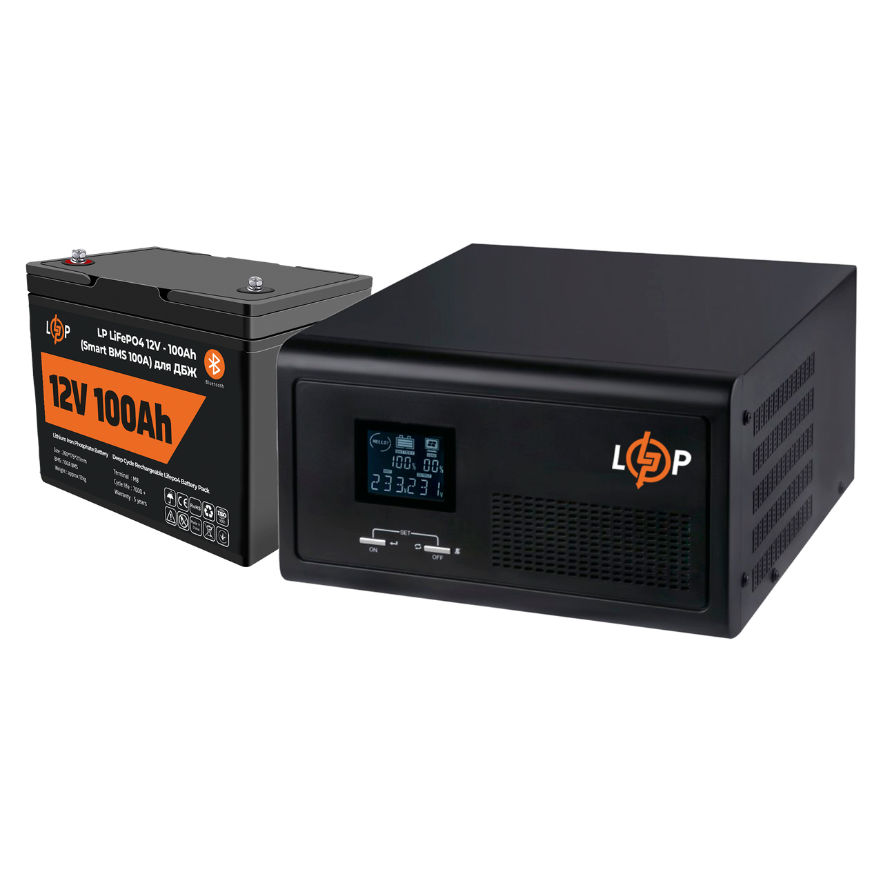 Комплект резервного питания LogicPower ИБП и литиевая LiFePO4 батарея UPS 1500VA АКБ LiFePO4 1280W