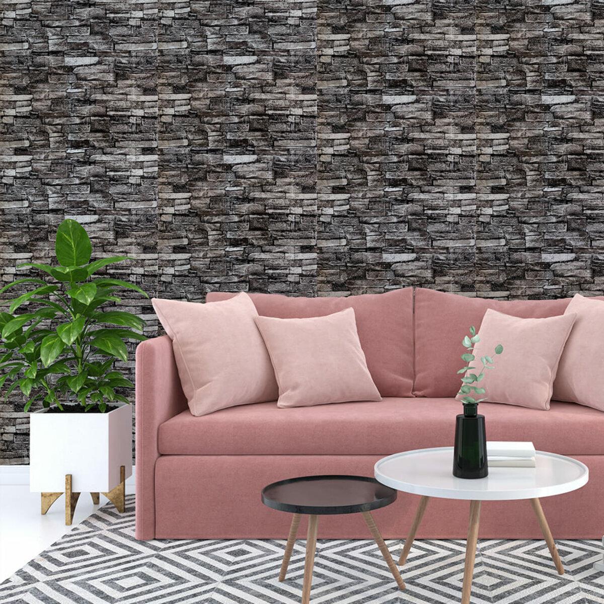 3D-панель самоклеящаяся Кирпич песчаник 700х770х5 мм Серый (SW-00000178) - фото 5