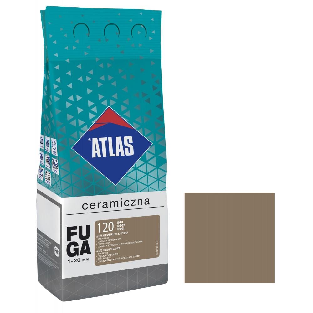 Фуга для плитки ATLAS CERAMICZNA 120 керамічна 1-20 мм 2 кг Тоффі (000104390) - фото 1