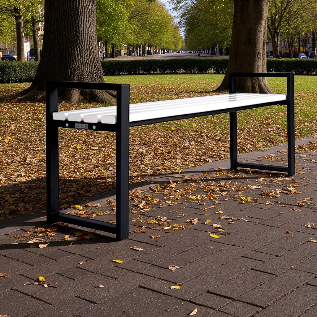 Лавка з ПВХ профілю ТОБІ ШО модерн без спинки 1514х598х415 мм Біло-чорний - фото 2 Лавка з ПВХ профілю ТОБІ ШО модерн без спинки 1514х598х415 мм Біло-чорний - фото 2