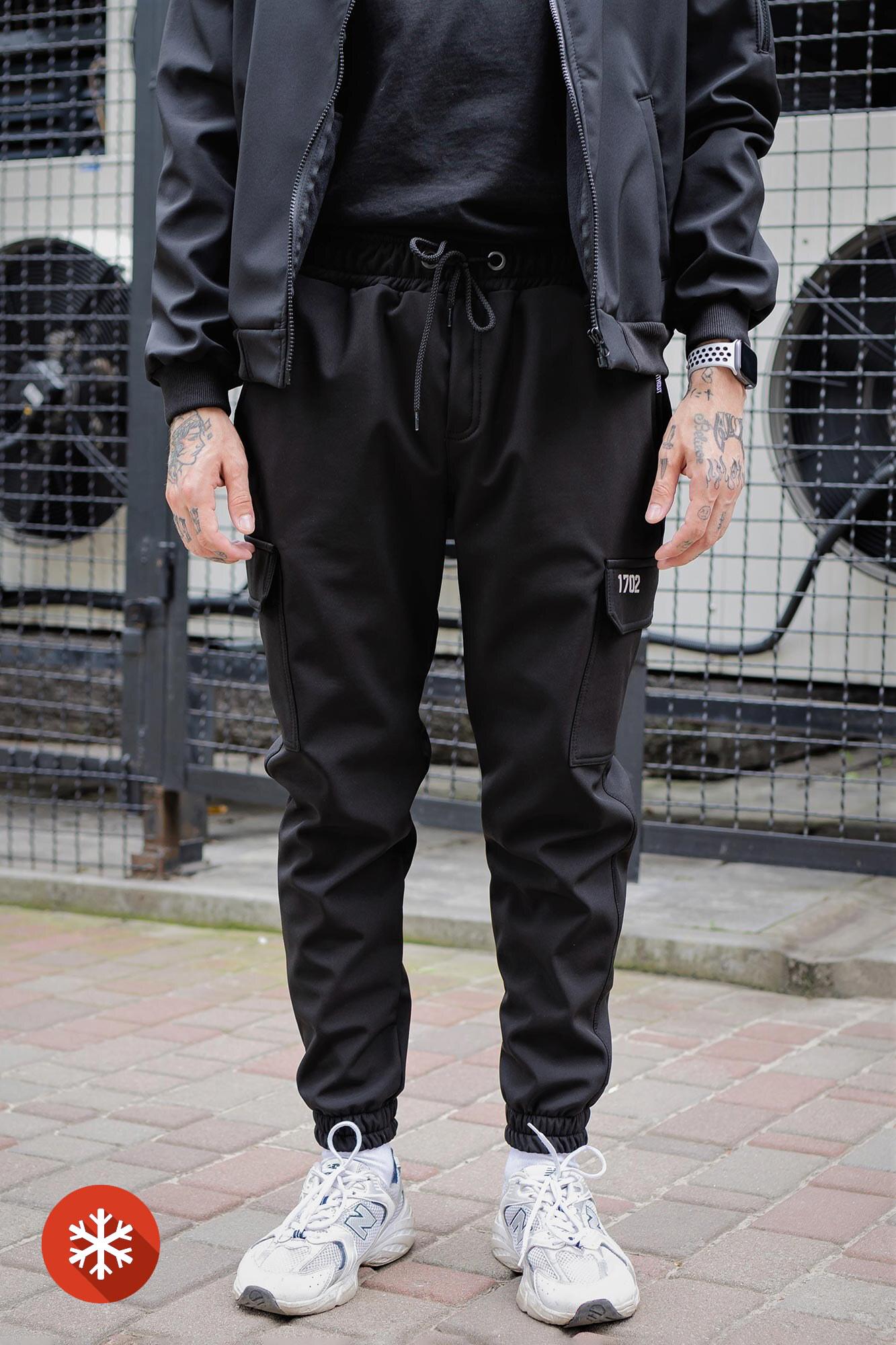 Брюки-карго утеплені Without Brand Reflective Softshell man 4XL Black (4XL8049047) - фото 2 Брюки-карго утеплені Without Brand Reflective Softshell man 4XL Black (4XL8049047) - фото 2