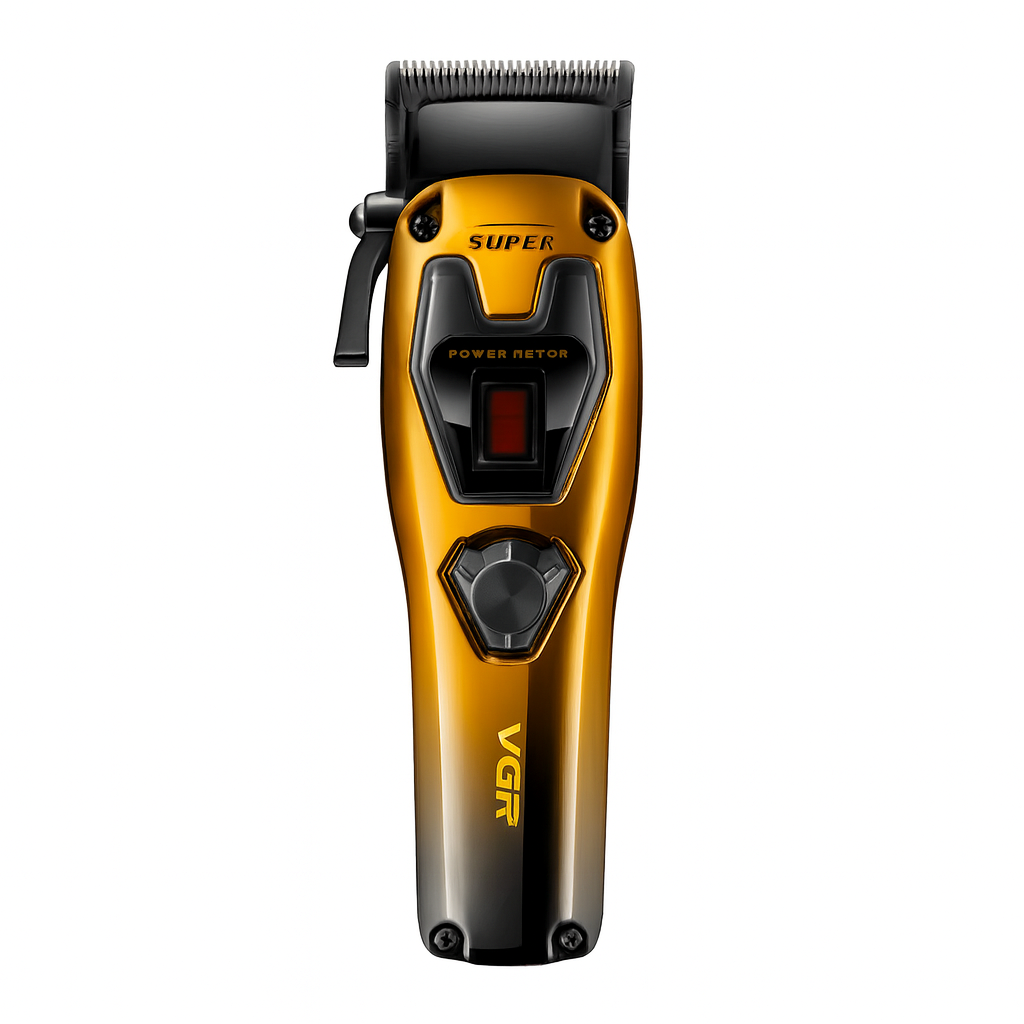 Машинка для стрижки акумуляторна VGR V-668 VECTOR MOTOR з 6 насадками Чорний/Золотистий (29596660)