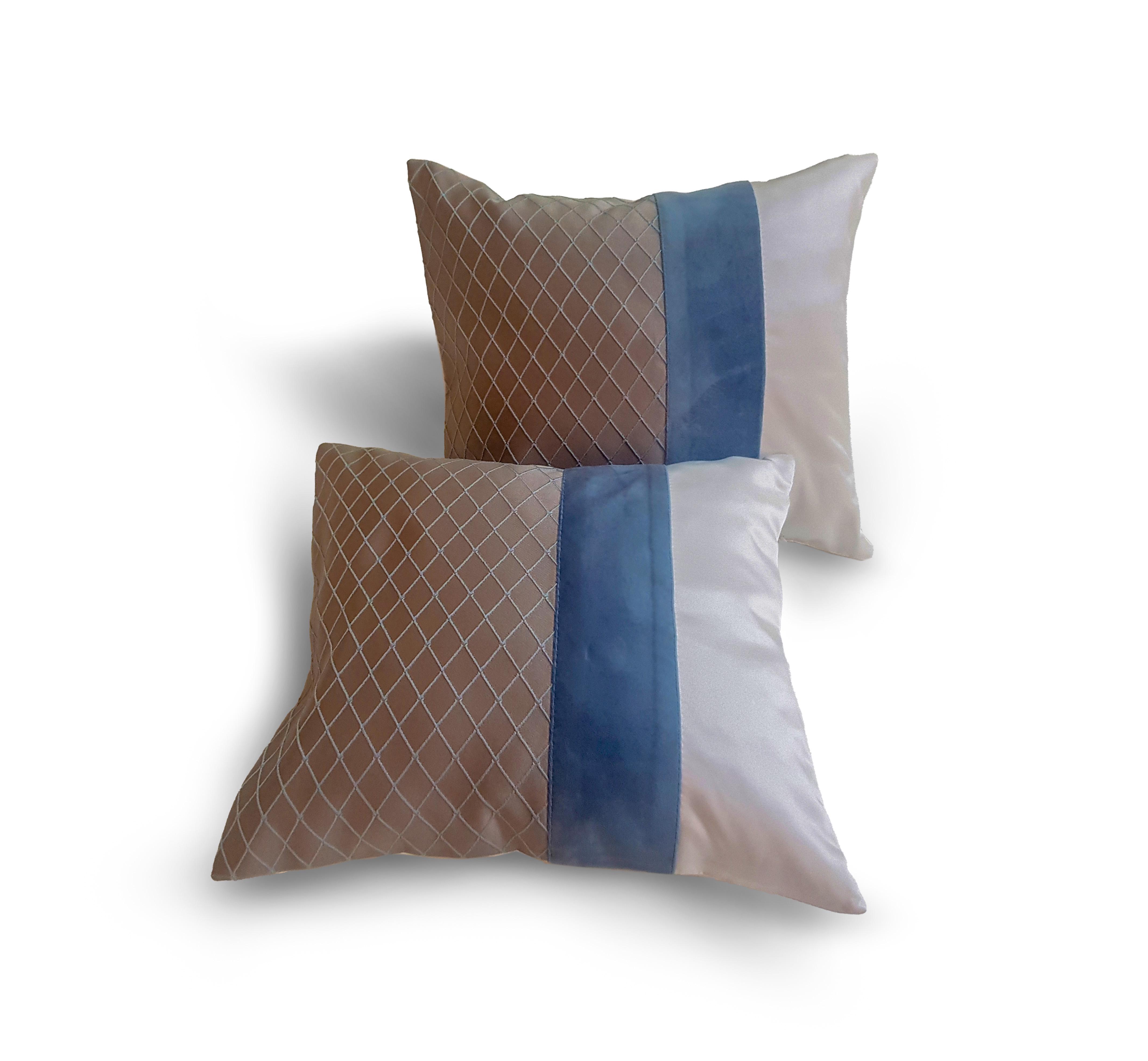Комплект декоративных подушек Firanka Ромбы 38х32 см 2 шт. Бежевый с бирюзовым (п_0173) Комплект декоративных подушек Firanka Ромбы 38х32 см 2 шт. Бежевый с бирюзовым (п_0173)
