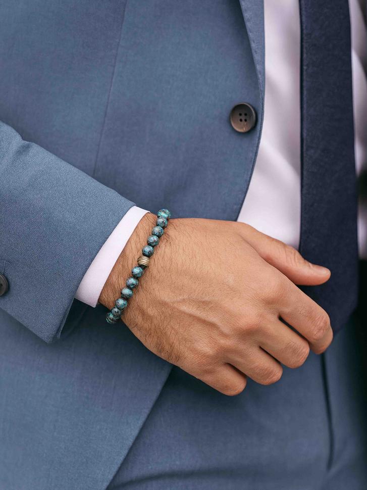 Браслет мужской из голубой яшмы (5013)