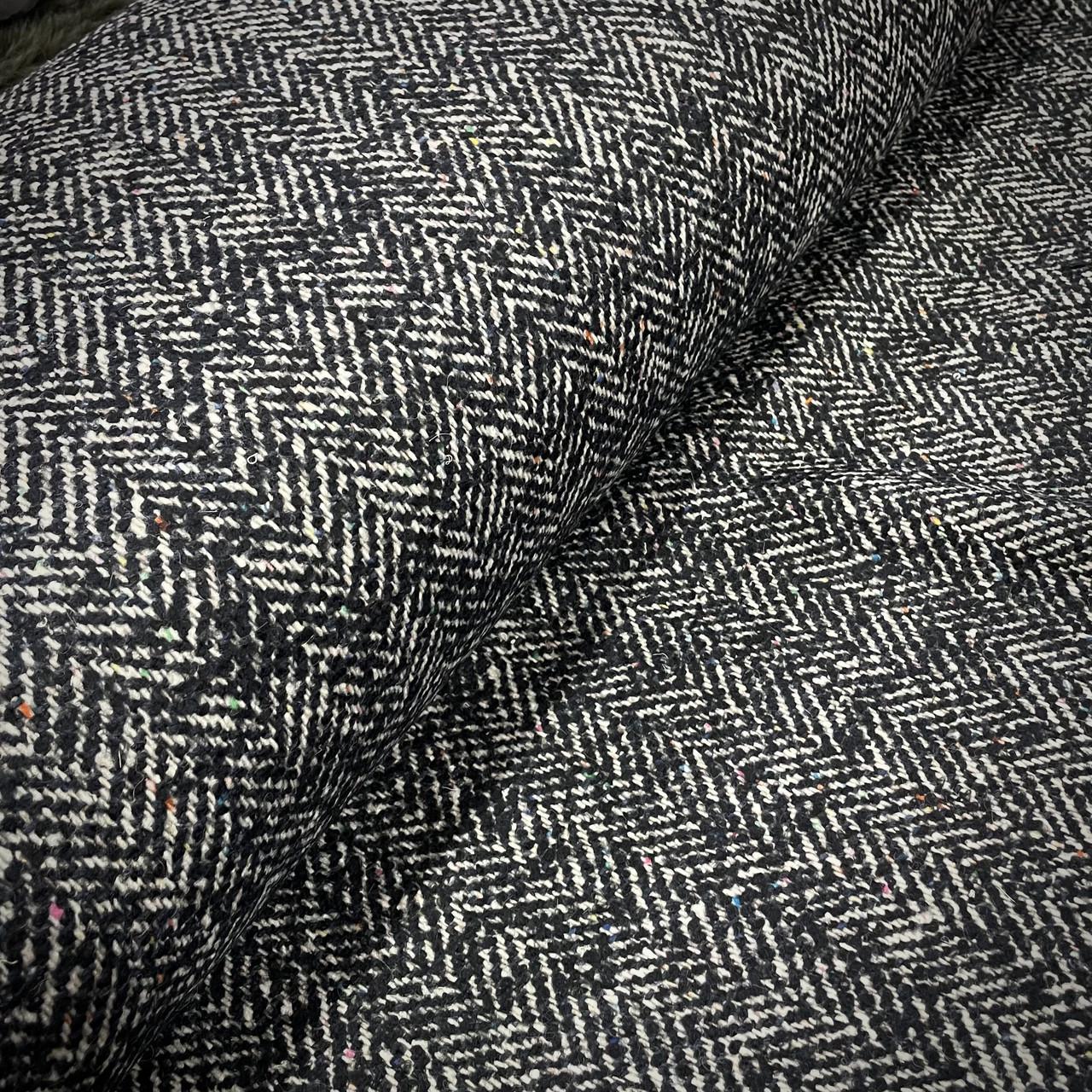 Ткань пальтовая елочка шерсть Серый (24758000)