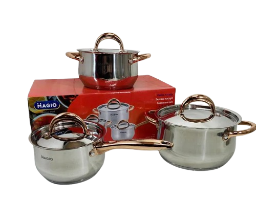 Набор кухонной посуды Magio VG-1201 с антипригарным покрытием нержавеющая сталь 1,9 л/2,6 л/3,6 л (2763041547)